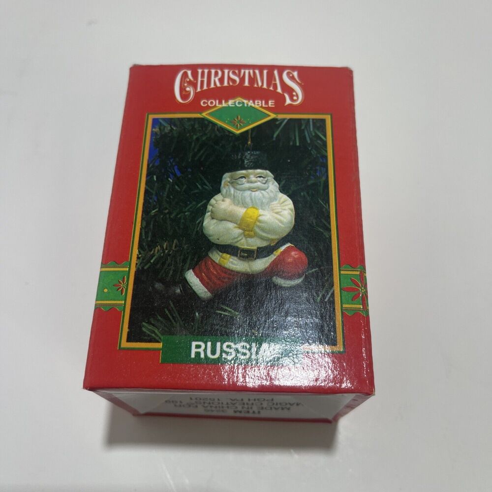 Vtg  Christmas Collectable Russia Santa Ornament Santas Around World 1995 NIB